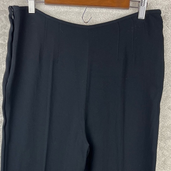 BROOKS BROTHERS Wide Leg Black Crepe Pants Side Zipper Size 12 - Picture 9 of 14